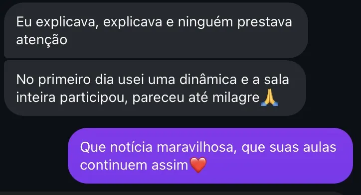Depoimento de professor