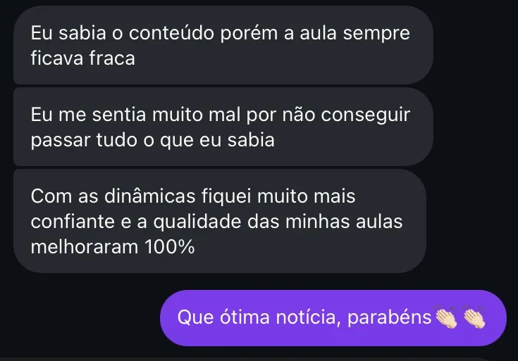 Depoimento de professor
