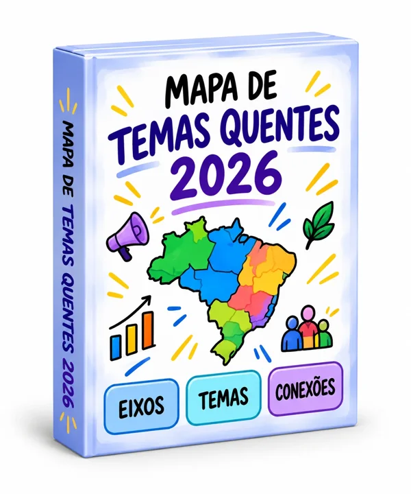 Capa do Mapa de Temas Quentes 2026: eixos, temas e conexões
